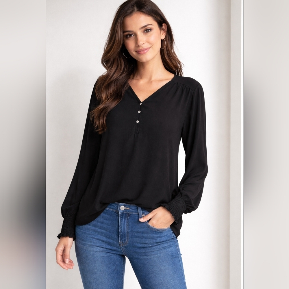 Maurices Sz L Long Sleeve Black Top #105